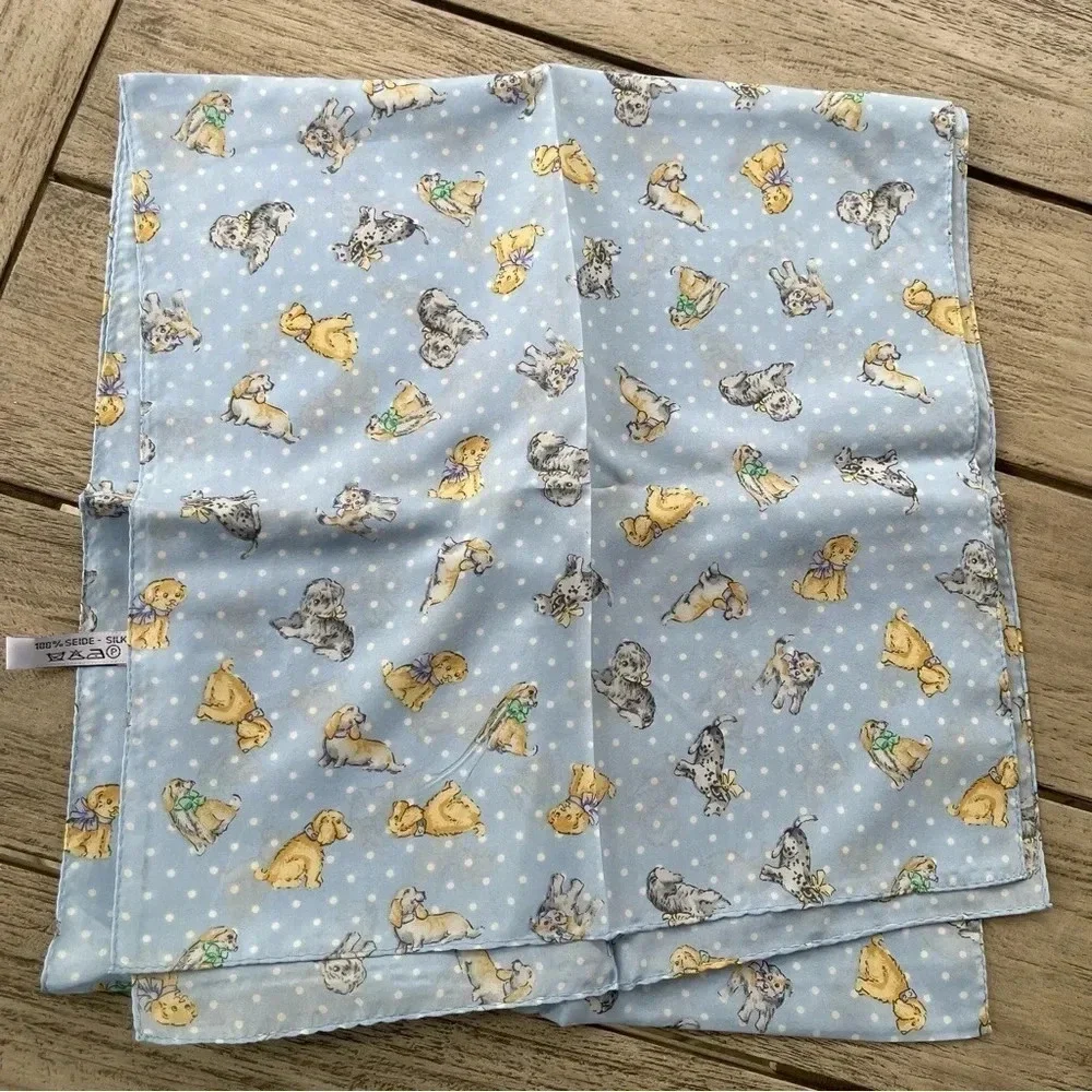 Codella Assorted Puppies Pure Silk Scarf